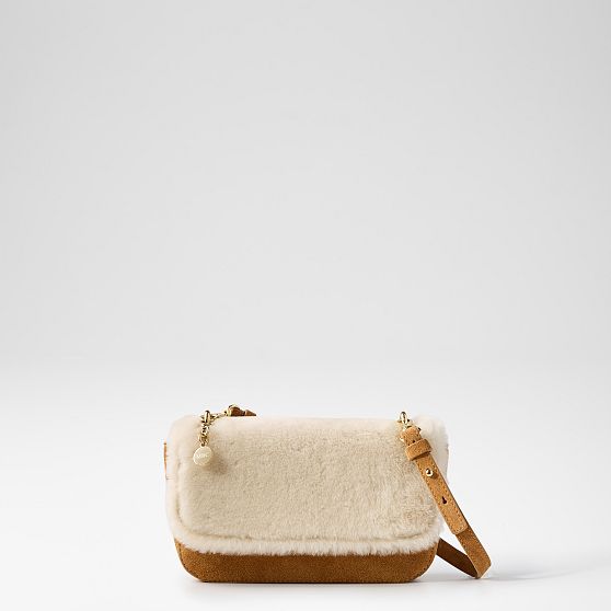 Sloane Suede and Shearling Shoulder Bag
