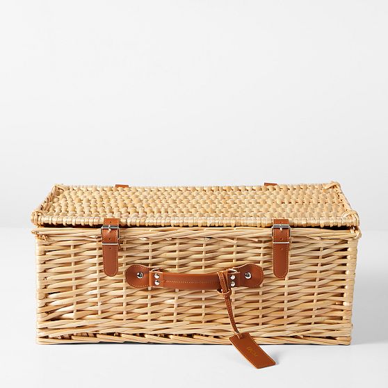 Red Tartan Picnic Basket For 4