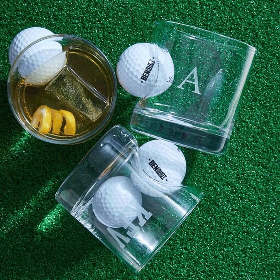 Golf Ball Rocks Glass