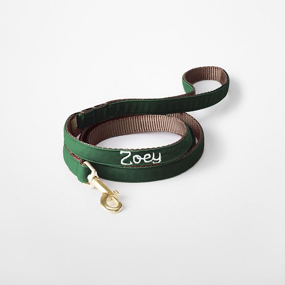 Hand-Embroidered Velvet Leash