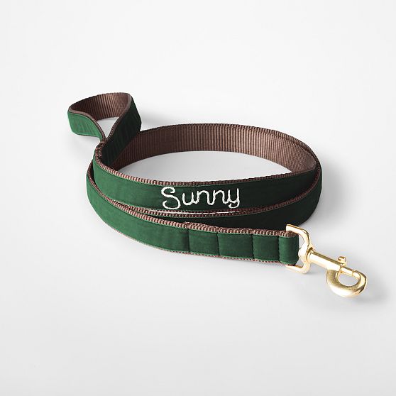 Hand-Embroidered Velvet Leash
