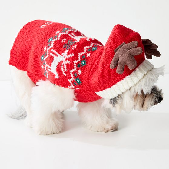 Reindeer Hooded Dog Sweater