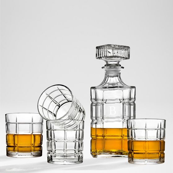 Windowpane Whiskey Decanter and Glasses Set
