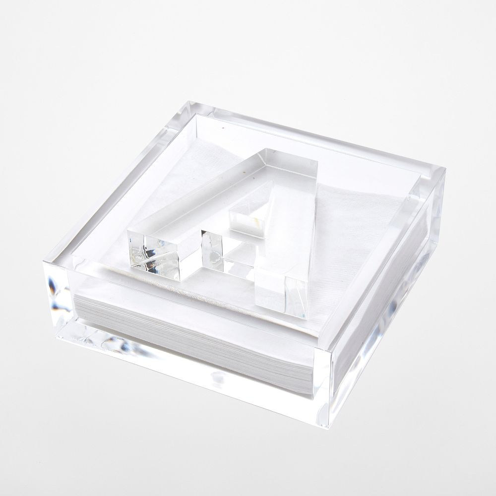 Acrylic Initial Cocktail Napkin Holder by Mark & Graham