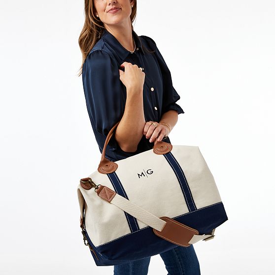 Embroidered Canvas Overnighter