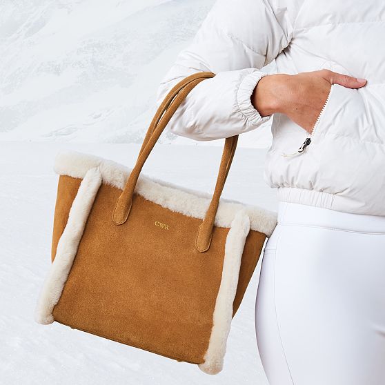 Sierra Shearling and Suede Tote