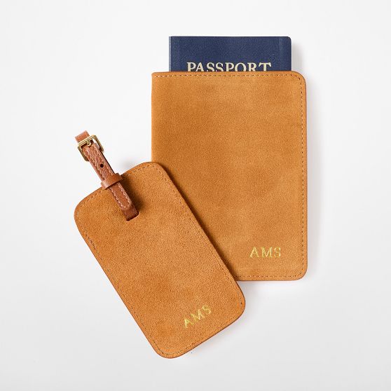 Soho Suede Luggage Tag and Passport Case