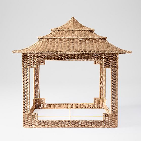 All-Weather Wicker Pagoda Dog Bed