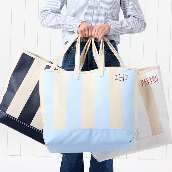 Mark &amp; Graham x Steele Striped Canvas Tote