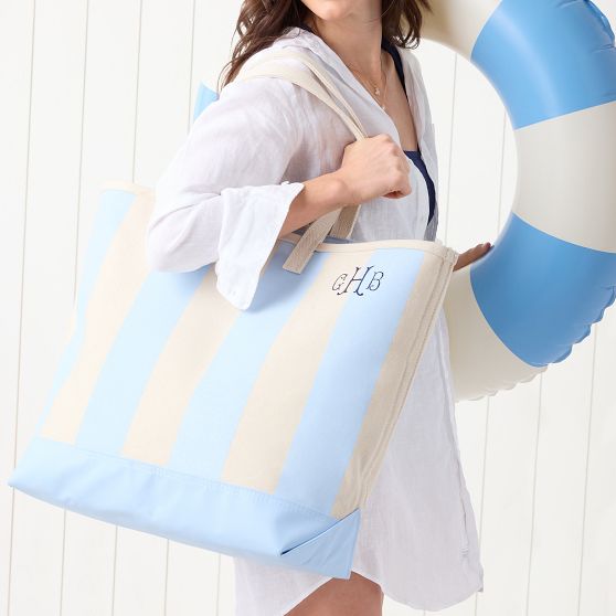 Mark &amp; Graham x Steele Striped Canvas Tote