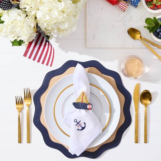 Nautical Raffia Napkin Rings, Set of 4