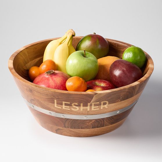 Nautical Wood Salad Bowl