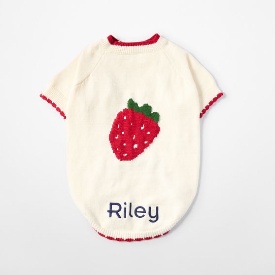 Strawberry Knit Dog Sweater