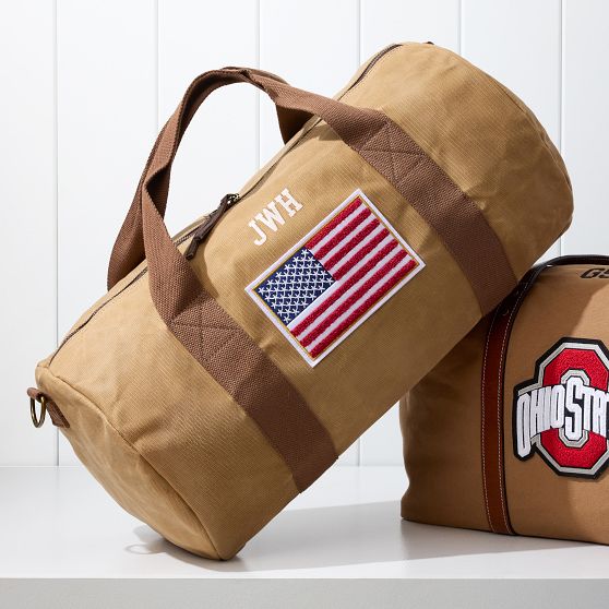 Waxed Canvas American Flag Duffle Bag