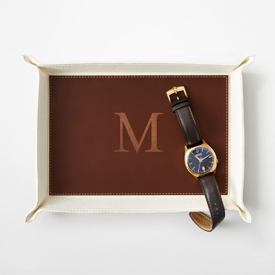 Canvas and Leather Catchall Tray