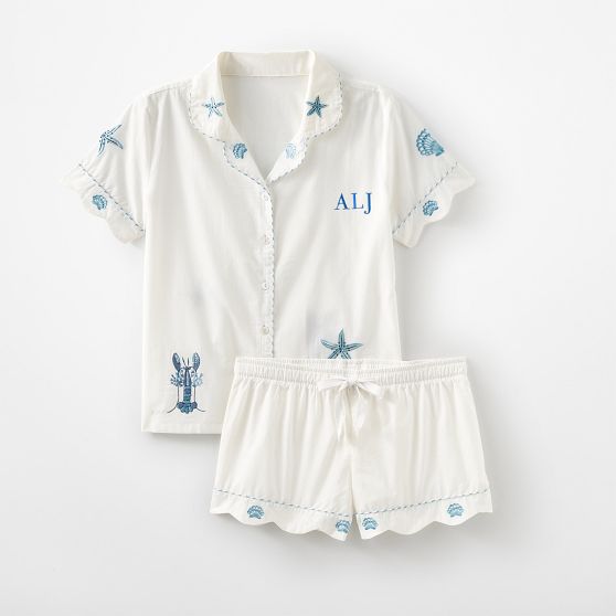 Embroidered Coastal Short Pajama Set​
