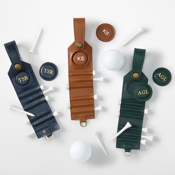 Graham Leather Golf Ball Pouch and Tee Set