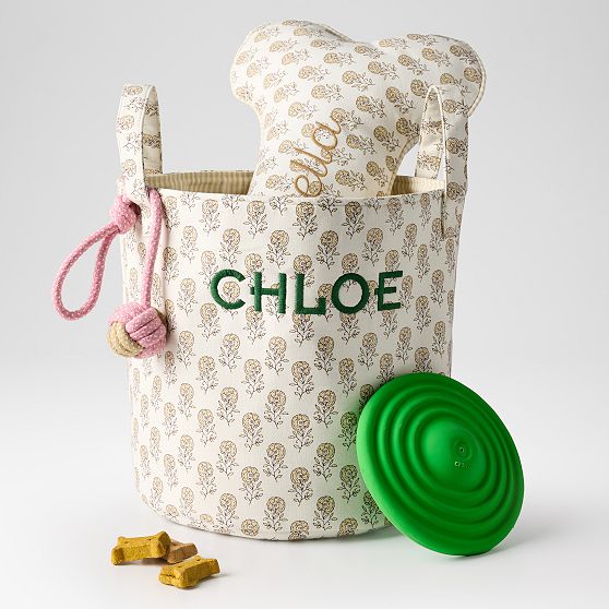 Block Print Canvas Storage Bin