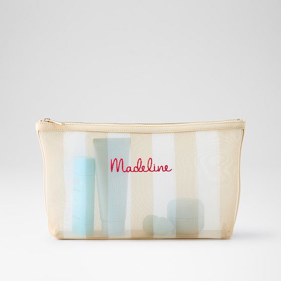 Cabana Stripe Mesh Pouch