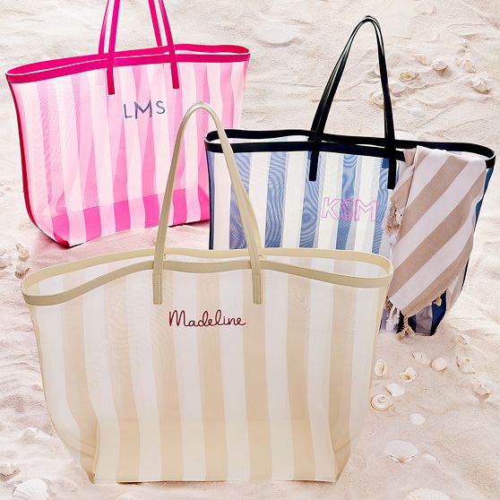 Cabana Stripe Mesh Tote