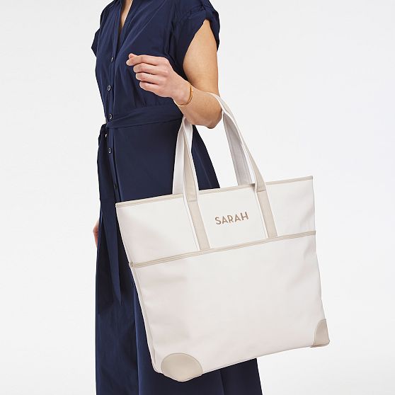 Coated Canvas Travel Tote