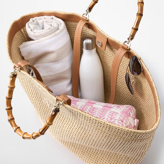 Waterproof Raffia Bamboo Tote