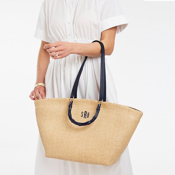 Waterproof Raffia Bamboo Tote