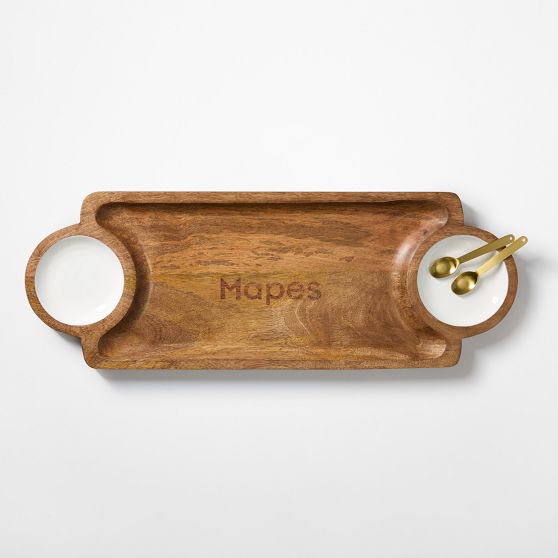 Wood and Enamel Dip Board Set