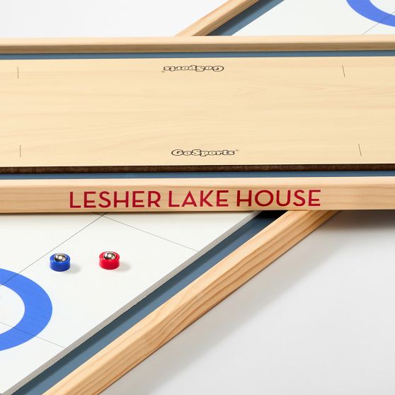 2-in-1 Shuffleboard and Curling Tabletop Game Set