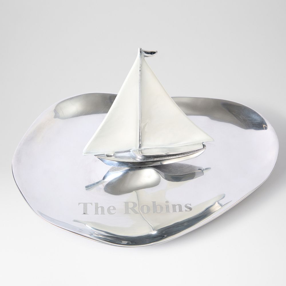 Silver Sailboat Platter by Mark & Graham