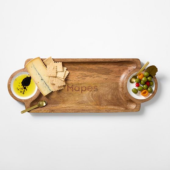 Wood and Enamel Dip Board Set