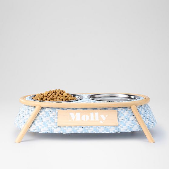 Woven Rattan Pet Feeder