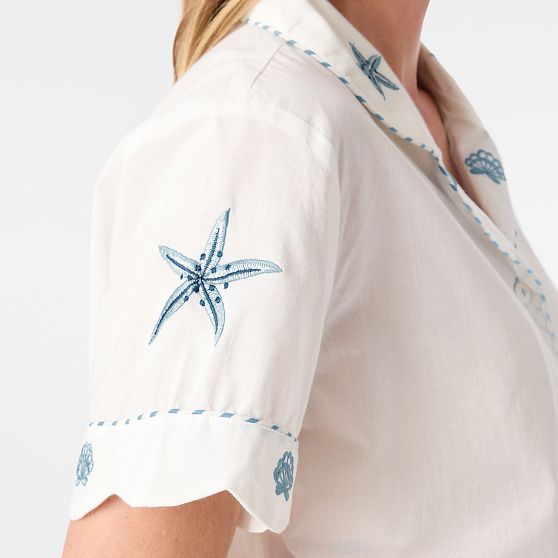 Embroidered Coastal Short Pajama Set​