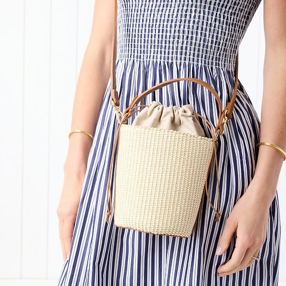 Isabella Italian Raffia Bucket Bag