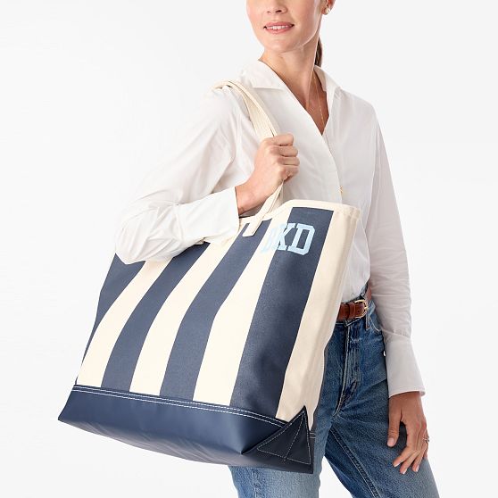 Mark &amp; Graham x Steele Striped Canvas Tote