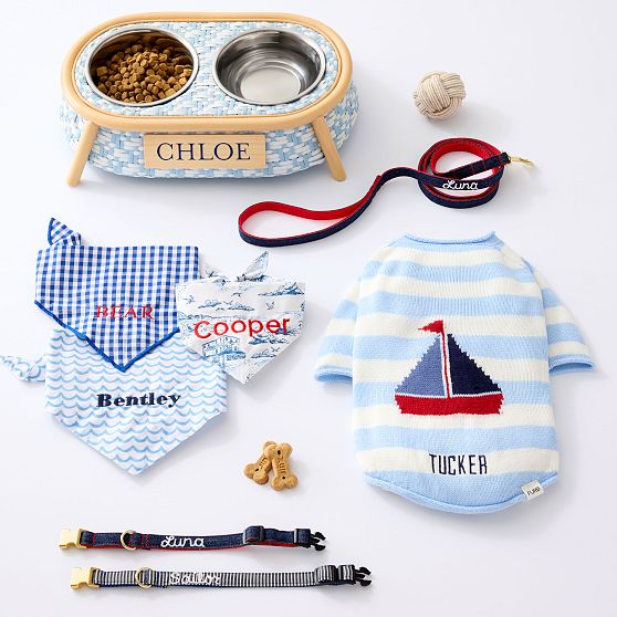 Hand-Embroidered Linen Dog Collar