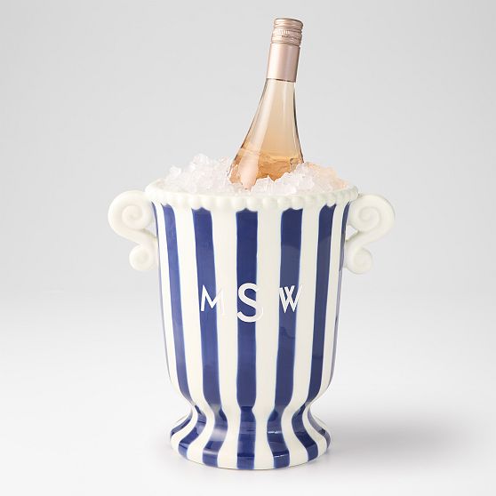 Striped Ceramic Wine Bucket