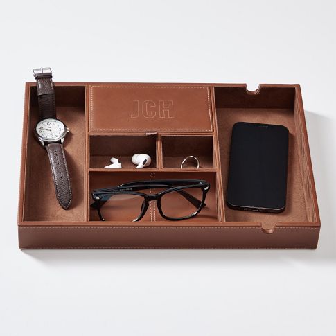 Leather Stackable Dresser Tray | Mark and Graham