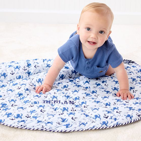 Block Print Quilted Play Mat