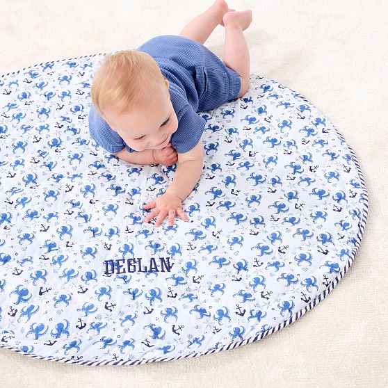 Block Print Quilted Play Mat