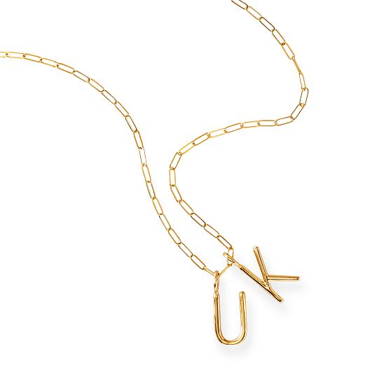 Sarah Chloe Andi Long Link Initial Necklace