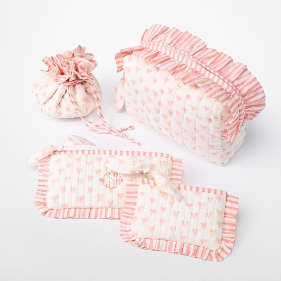 Block Print Ruffle Pouch Set​