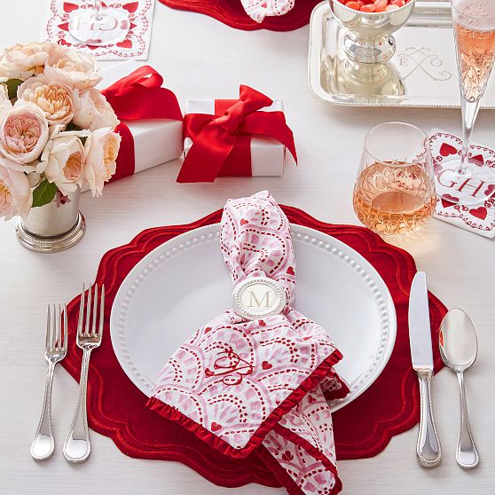 Embroidered Round Placemats, Set of 4