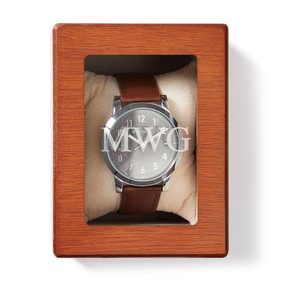 Wooden Watch Box with Quartz Clock | Mark and Graham