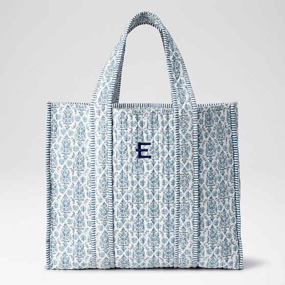 Block Print Quilted Oversized Tote
