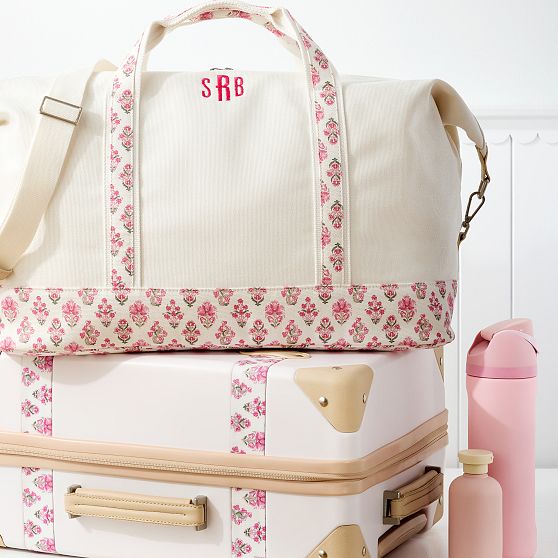 Block Print Trim Canvas Weekender