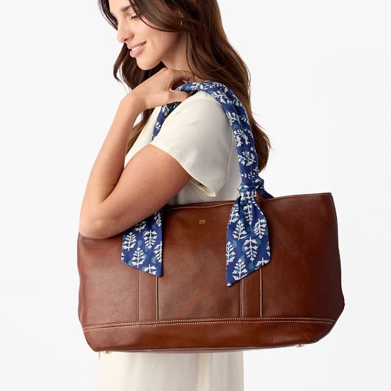 Sylvie Leather Tote with Wrapped Handles