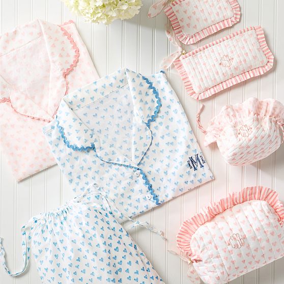 Block Print Ruffle Pouch Set​