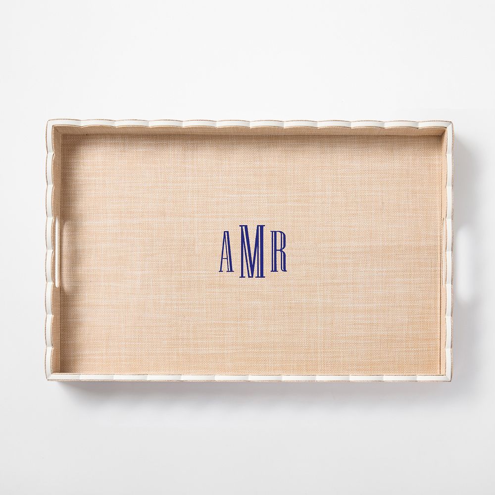 Montauk Raffia Scalloped Tray by Mark & Graham