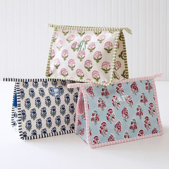 Block Print Canvas Pouch
